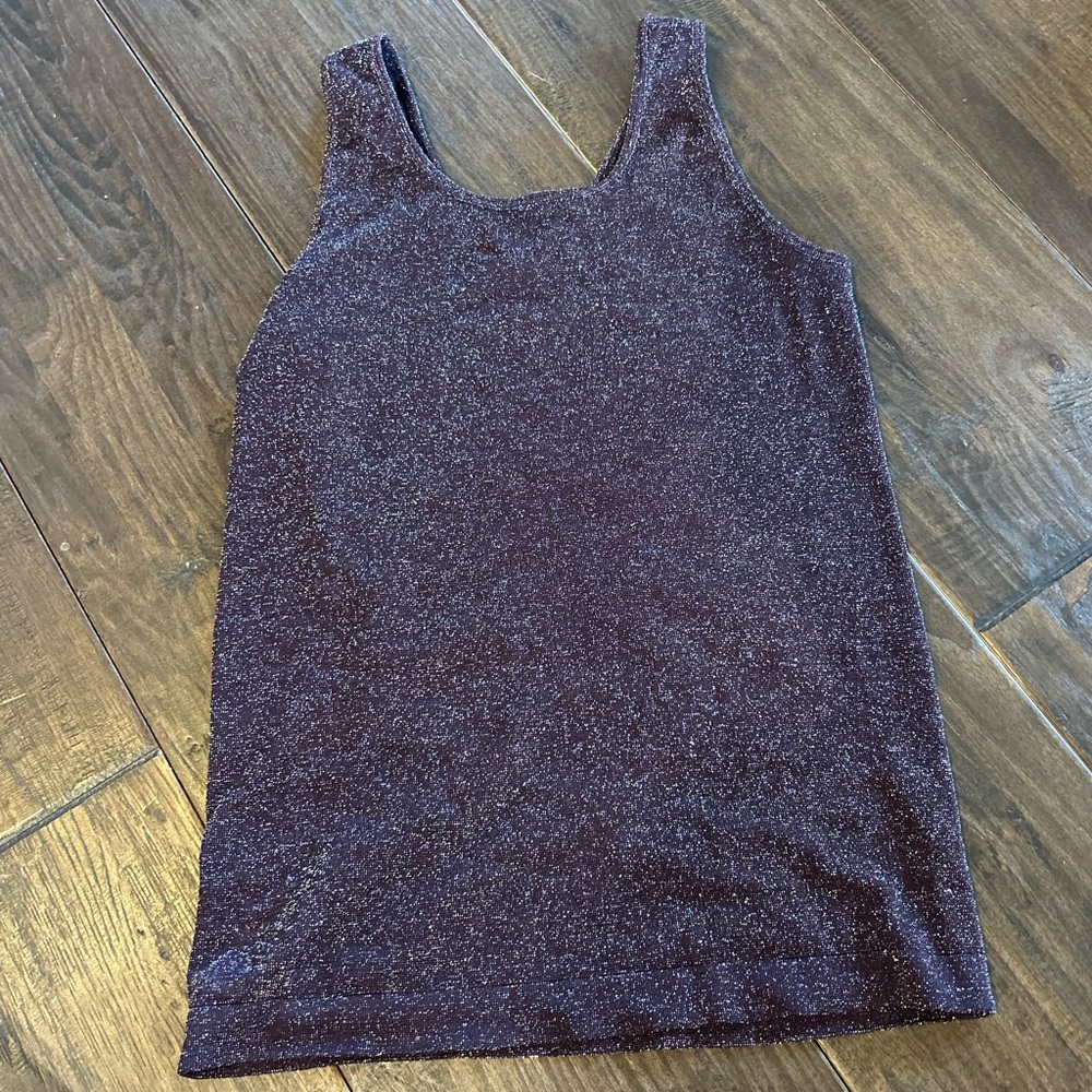 Elegant Purple Glitter Tank Top